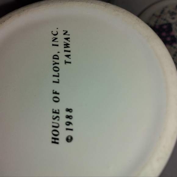 Rare Set Of 3 Different House Of Lloyd 1988 Quilt Mugs W/lids - Picture 8 of 9